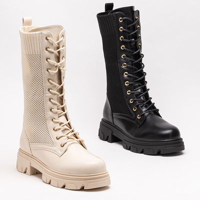 Ažūra melni sieviešu šņorzābaki Buhomi - Apavi