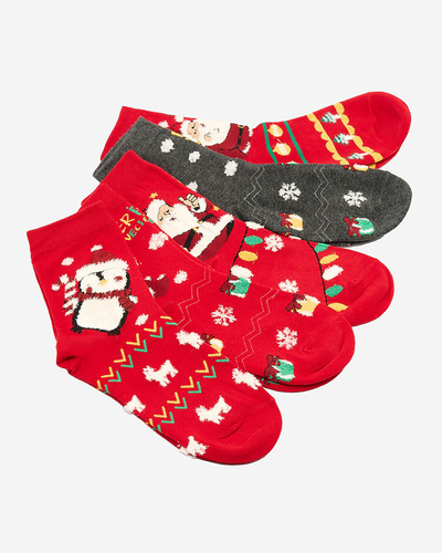 Colorful women's socks with a Christmas pattern - Underwear