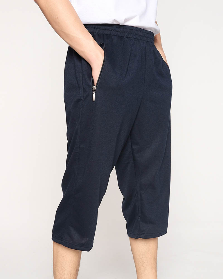 Men's navy blue sweatshorts over the knee - Clothing