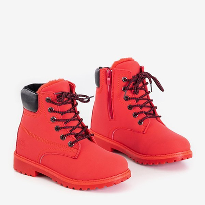 Women's red insulated hiking boots Triwar - Footwear