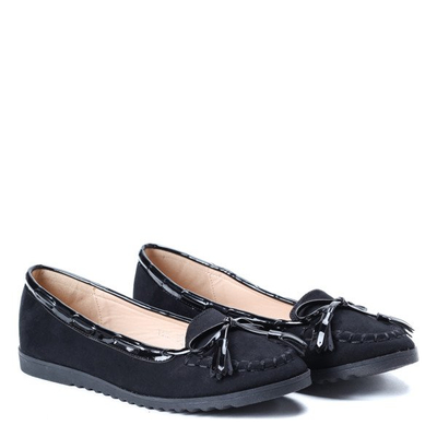 Black loafers with Ariadna bow - Footwear