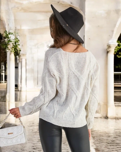 Beige women's sweater - Clothing