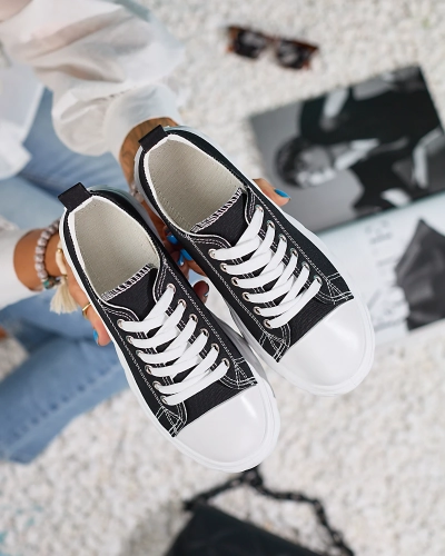 Royalfashion Black women's platform sneakers Merija