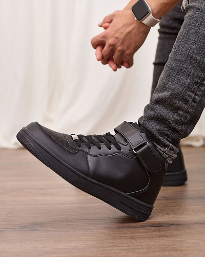 Royalfashion Men's sporty high-top sneakers in black Detocci