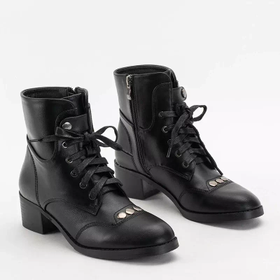 OUTLET Black women's ankle boots with flat heels Rinta - Footwear