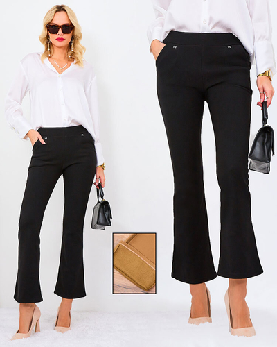 Royalfashion Black women's eco-leather leggings a'la bells