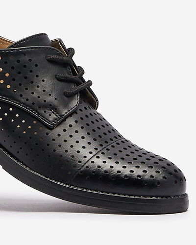 Apaļas melnas sieviešu eko ādas puspēdas Azedvo- Footwear