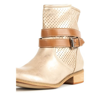 Golden boots with openwork finish Helin - Footwear 1