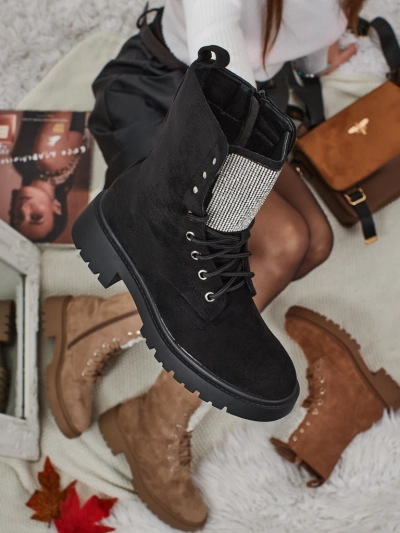 Eco-Suede Lace-Up Women's Ankle Boots Ferlyne