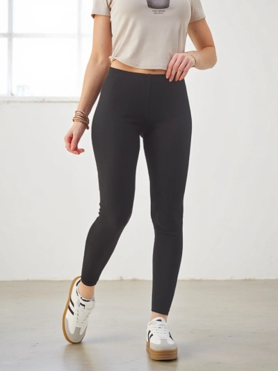 Royalfashion Women's ribbed cotton leggings