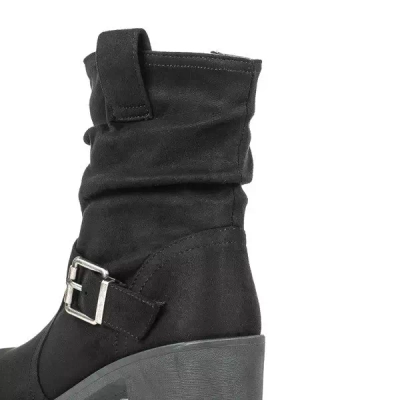 Black ankle boots on a high post Nusha - Footwear