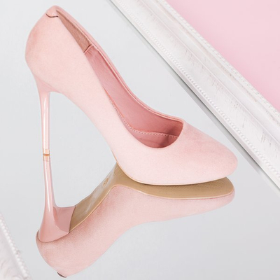 Pink pumps on a high heel Inez - Footwear 1