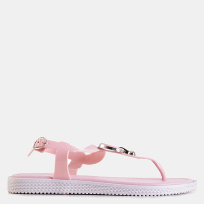 Rozā sieviešu sandales a'la flip-flops ar Dosala rotājumu - Kurpes