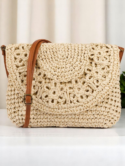 Royal Fashion Small Straw Women's Sunny Stripes Mini Handbag