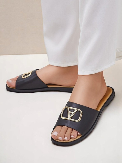 Royalfashion Women’s Flat-Sole Slides Ohanna