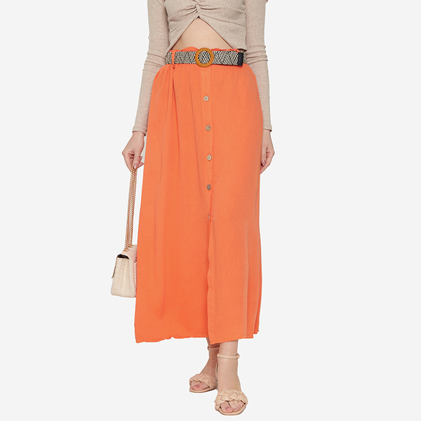 Women's orange midi skirt - Clothing