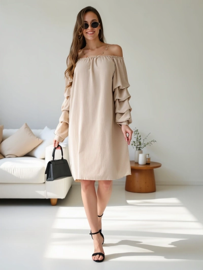 Royalfashion Smooth women's dress a'la Spanish with ruffles