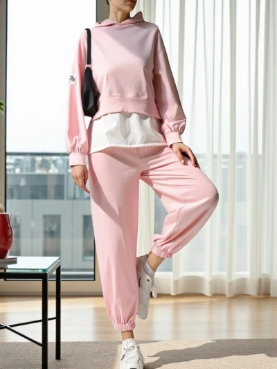 Royalfashion Women's cotton set with a shirt-like insert