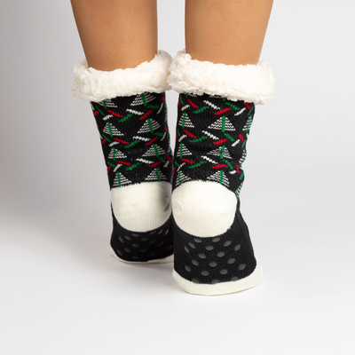 Ladies' black thick Christmas socks - Underwear