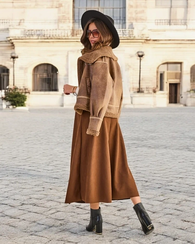 Royalfashion Women's midi skirt a' la suede