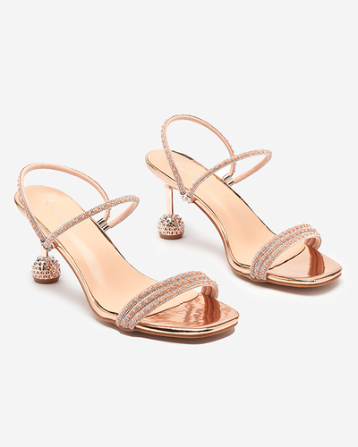 Pink and gold lacquered slippers with low heels Lakopi - Footwear