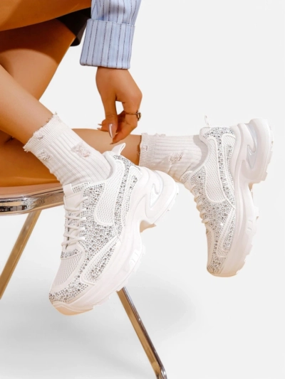 Женские спортивные кроссовки Royalfashion с камнями Bloss