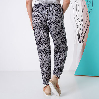 Black and white women's PLUS SIZE trousers - Clothing