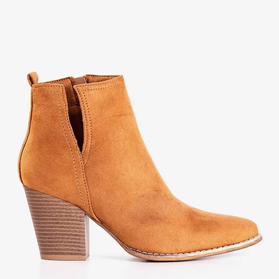 Brown ankle boots a'la cowboy boots on a higher post Mevelyno - Footwear