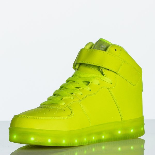 Green neon sports shoes for women luminous Led Love - Footwear