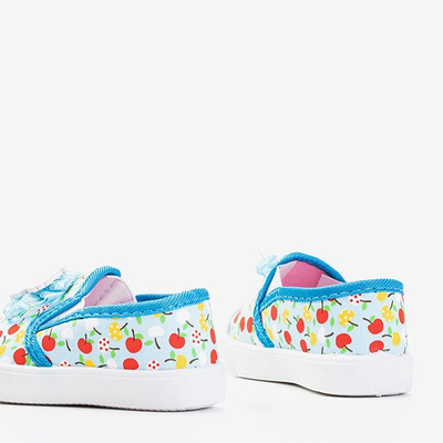 Blue children's sneakers with Kella decoration - Footwear