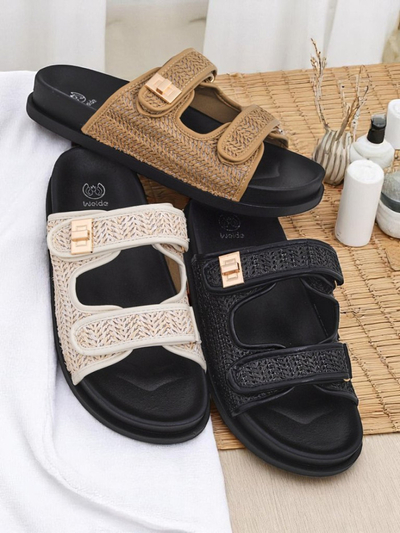 Royal Fashion Women's braided slip-on sandals
