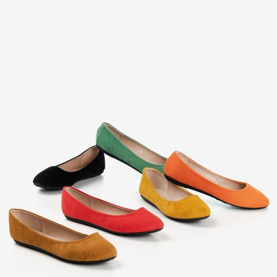 Royalfashion Orange eco-suede women's ballerinas Marius