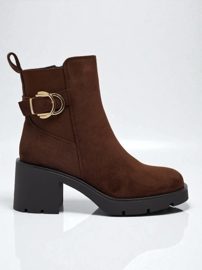 Women's Eco Suede Block Heel Ankle Boots Solenya