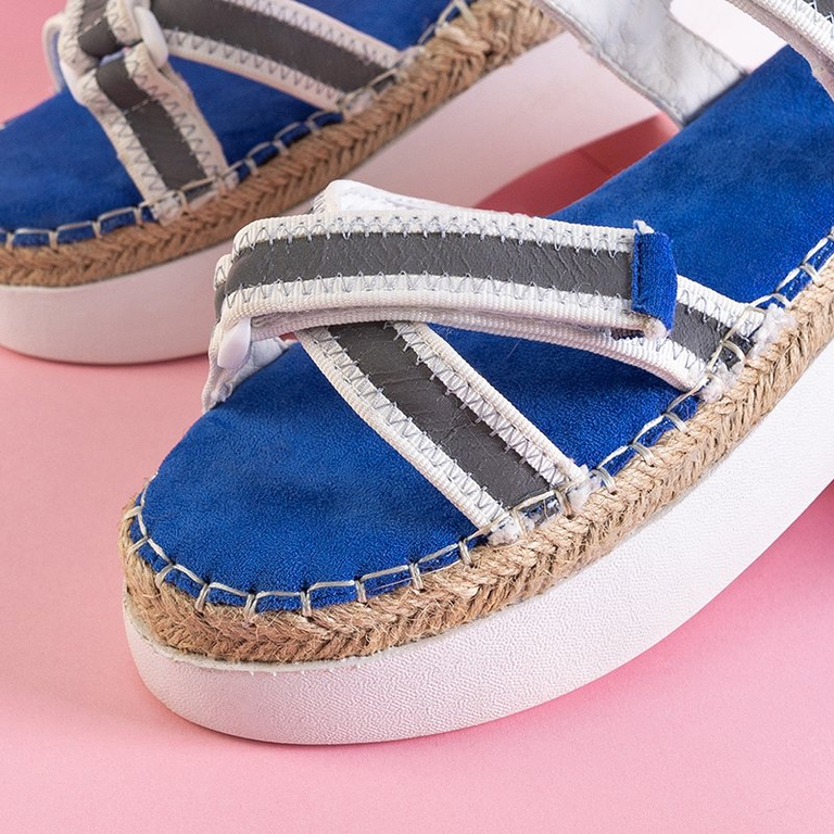 OUTLET Ladies' cobalt sandals with reflective inserts Kollin - Footwear
