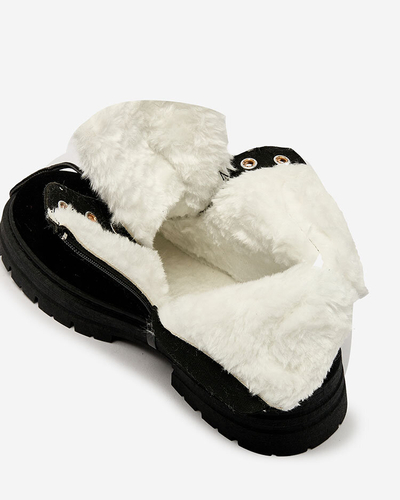 Royalfashion Sieviešu siltinātie trapper zābaki melnā krāsā Radoras