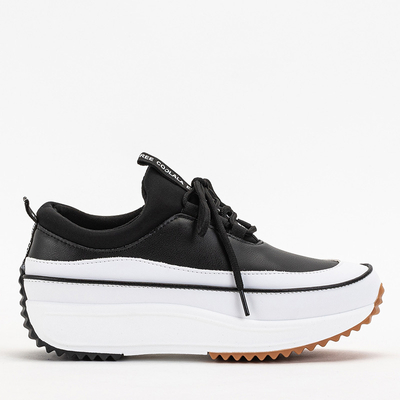 Черные женские кроссовки на платформе Olita