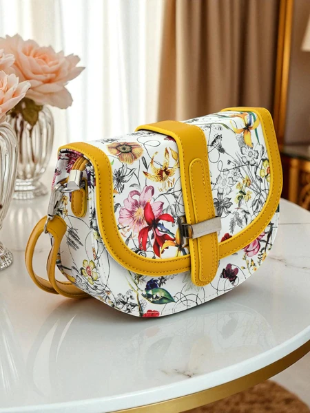 Royalfashion Ti sak pou fanm an po ekolojik nan flè Ori Elle