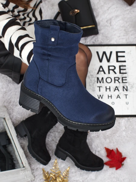 Women's High Eco Suede Ankle Boots Carmine