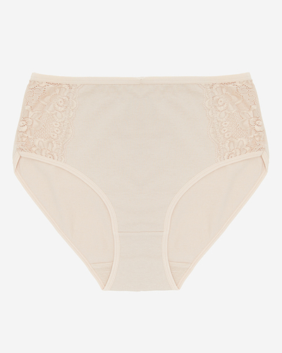 Classic women's panties, beige color. PLUS SIZE- Underwear
