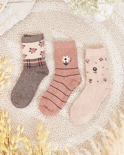 Royalfashion Set of women's print socks 3/pack