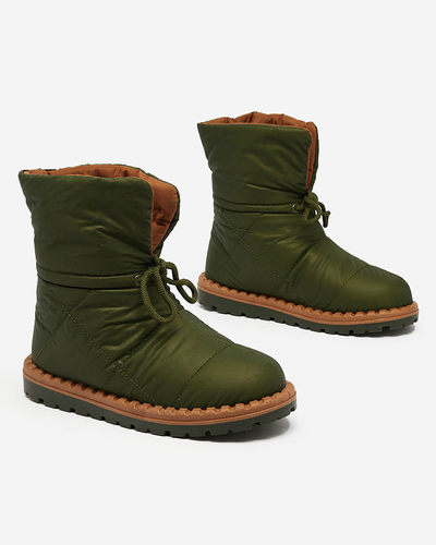 Royalfashion Sieviešu iešļūcamie sniega zābaki zaļā krāsā Nevonsis