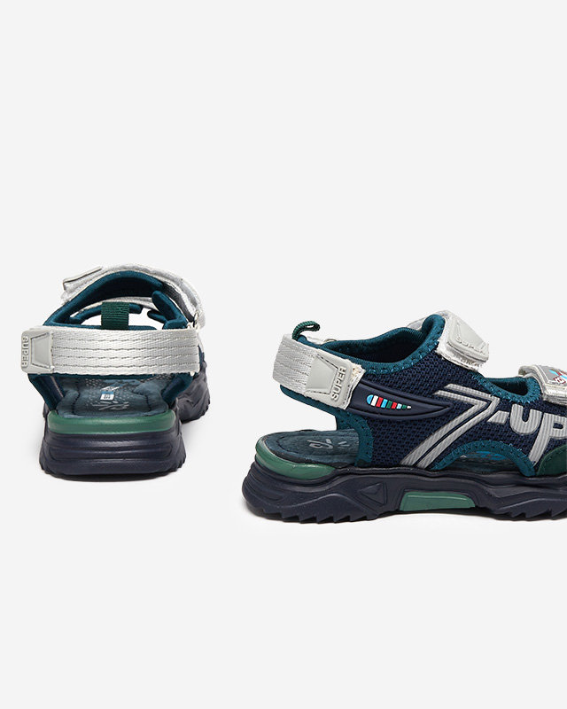 Детские сандалии Doniso темно-синие и зеленые - Обувь