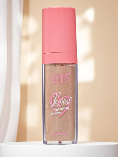 USHAS Loose highlighter for the face with sponge Sunset Kiss