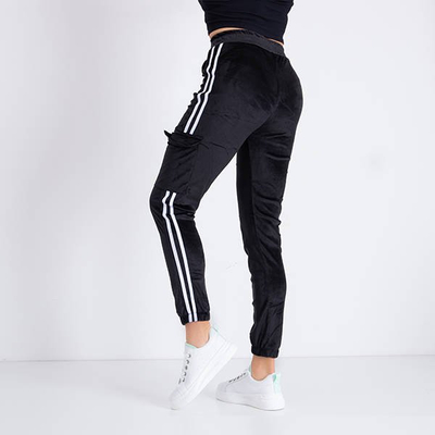 Ladies' black tracksuits with stripes - Clothing