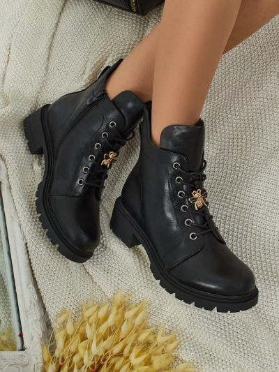 Eco-Leather Lace-Up Women's Ankle Boots Veltih