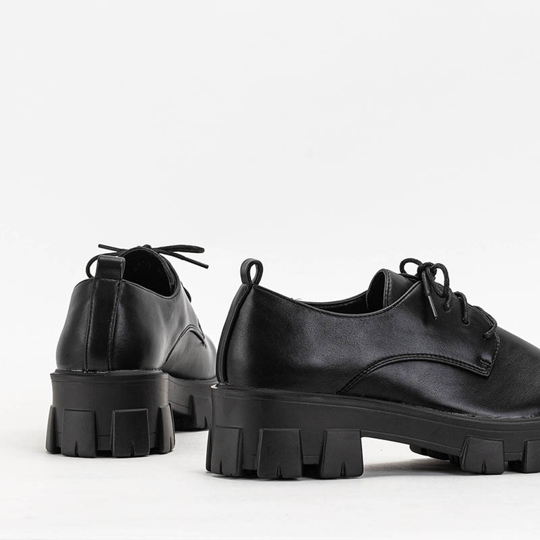 Black lace-up women's half shoes Pasimoa - Footwear