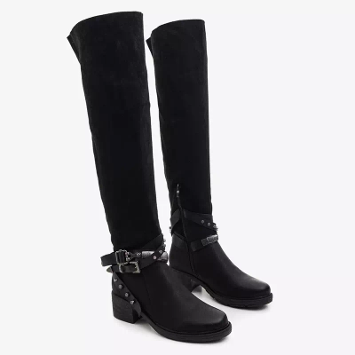 OUTLET Black women's boots over the knee Luija - Footwear