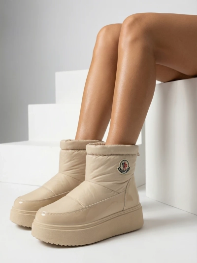 Royalfashion Sieviešu slips-on sniega zābaki bēšā krāsā Ademra