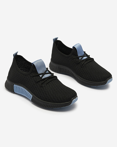 Black women's sports shoes with blue inserts Keteti - Footwear
