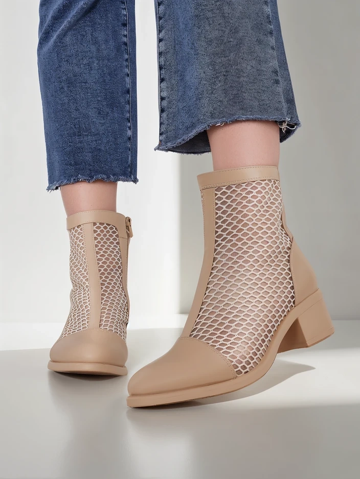 Royalfashion Sieviešu caurlaidīgas potīšu kurpes uz zema papēža Rowices